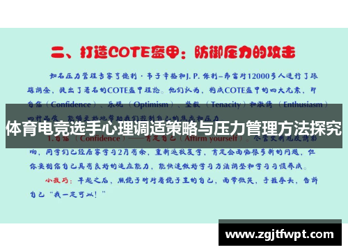 体育电竞选手心理调适策略与压力管理方法探究